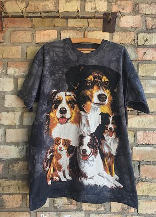 Вінтажна футболка the mountain австралійська вівчарка розмір: l