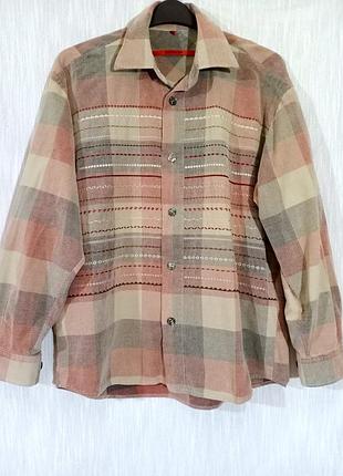 Рубашка мужская микровельвет signum, размер 52-54 клетка