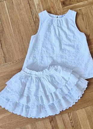 Костюмчик из прошвы для девочки 100%котон