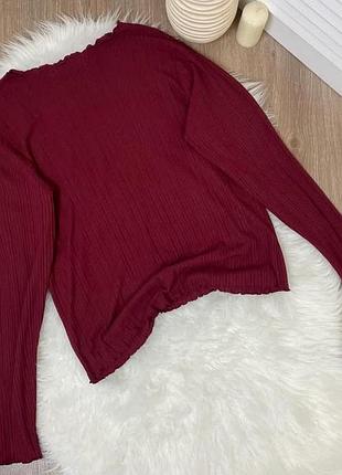 Бордовий лонгслів светр водолазка реглан жіночий