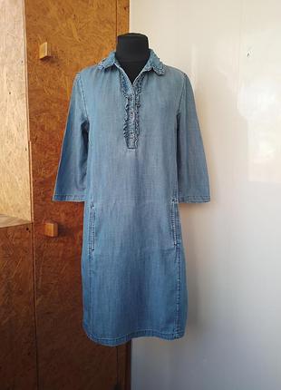 Брендовое джинсовое платье миди сарафан