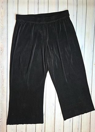 🤩1+1=3 чорні вільні брюки штани плісе висока посадка на резинці jd williams, розмір 60 - 62