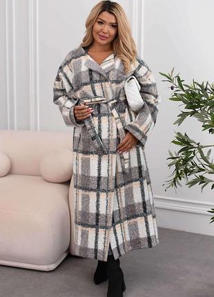 Стильний кардиган букле в клітинку