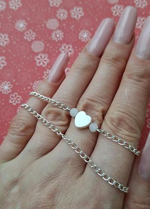 Кулон чокер украшен перламутр ракушка ручн раб сердце ожерелье мушля hand бижутер hand сереб цепоч тренд лаконич стил