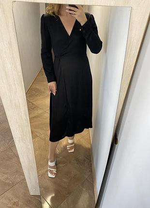 Сукня плаття на запах з довгим рукавом