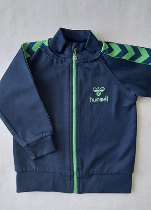Детская кофта на молнии, темно-синего цвета, фирмы hummel, размер 86, 12-18 мес