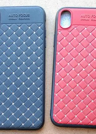 Бампер жесткий iphone x plus черный, на iphone 9 красный ромбы стразы