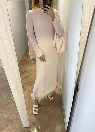 Елегантна сукня плаття максі з перлинками