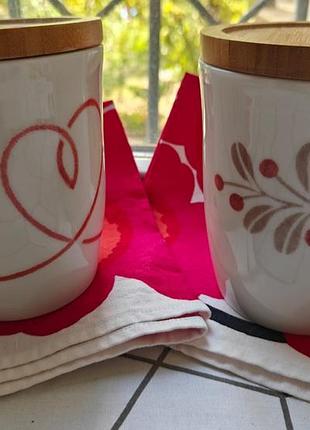 Чашка горятка кружка с деревянной крышкой или банка для хранения. pentik, финалодействие