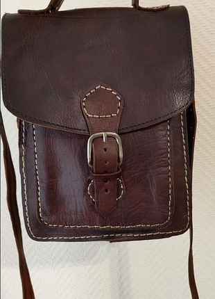 Мужская винтажная кожаная сумка ручной работы