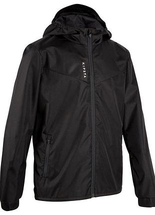 Чорна куртка - дощовик kipsta для хлопчика 8-9 років