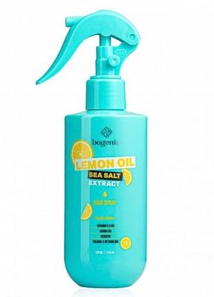Легкий мультифункциональний спрей для волос lemon oil & sea salt spray bogenia увлажнение термозащита для кудрявых вьющихся волос