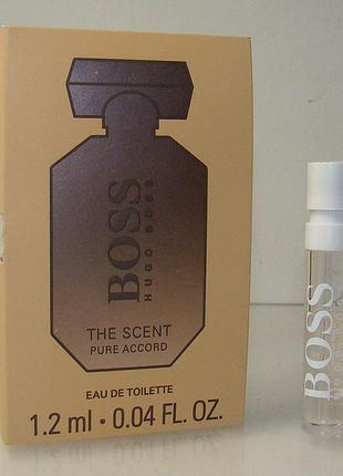 Пробник hugo boss the scent pure accord for her. оригінал.