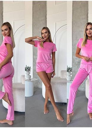 Плюшеві піжами трійка велика палітра кольорів