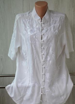 Белая блуза, вышиванка р. 16/441 фото