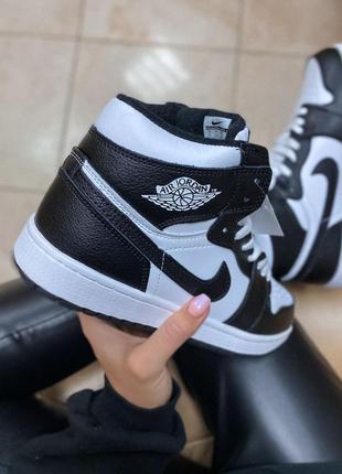 Nike air jordan black white fur черевики черевики кросівки кросівки3 фото