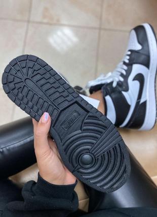 Nike air jordan black white fur черевики черевики кросівки кросівки5 фото