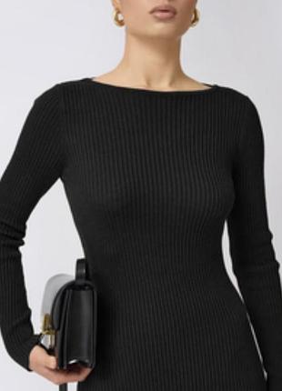 Базовый черный лонгслив в лапшу рубчик!!!