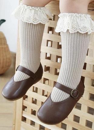 Гольфи з мереживом, гольфики в рубчик з рюшкою