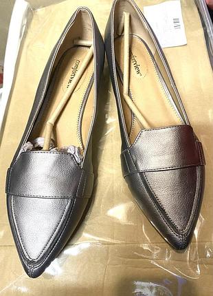 Туфлі лофери срібні