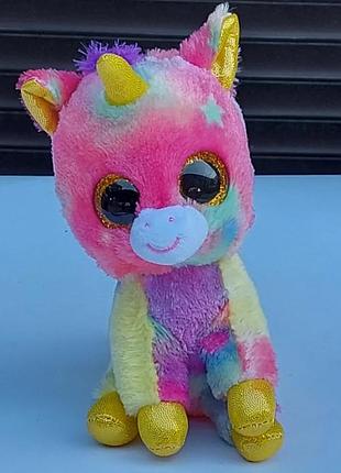 Мягкая игрушка звери - глазастики - единорог - 15 см