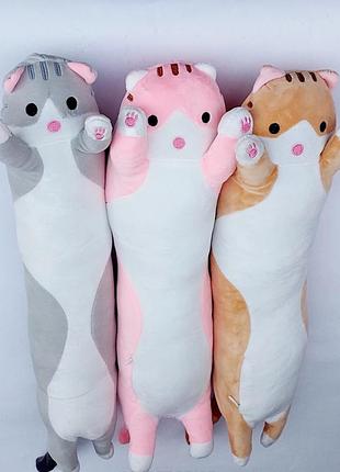 Кот батон мягкая плюшевая антистресс игрушка обнимашка подушка 50 см