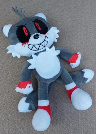 Мягкая игрушка лисенок тейлз — персонаж из серии игр «sonic. ехе » 30 см