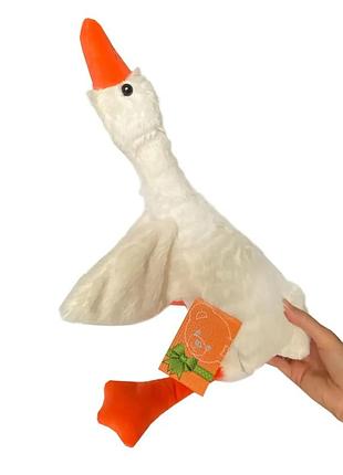 Мягкая игрушка гусь-обнимашка, белый, плюш, 61 см, украина.