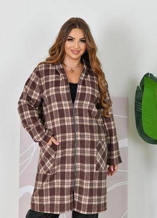 Кардиган женский теплый в клетку