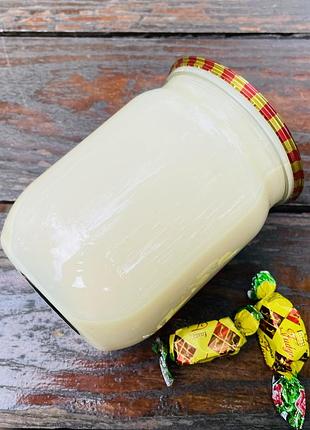 Домашнє біле згущене молоко, молоко згущене варене іриска