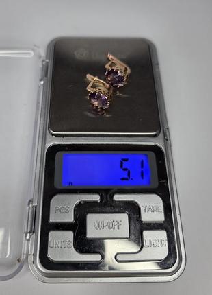 Золотые серьги с александритом ссср
