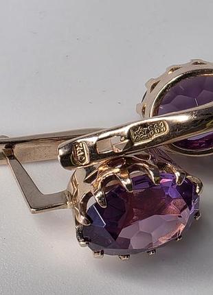 Золотые серьги с александритом ссср