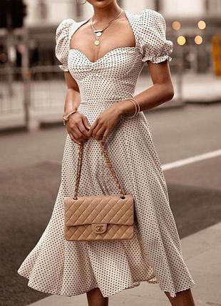 Распродажа платье prettylittlething миди горох