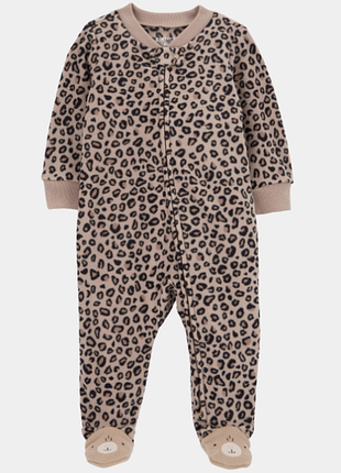Carters флисовый человечек картерс слип поддева leopard