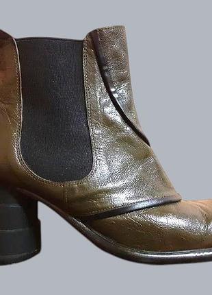 Кожаные ботинки круглый каблук shellys london