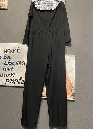 Комбез з відкритими плечима , в рубчик, палаццо