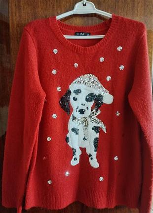 Свитер новогодний с цуциком
