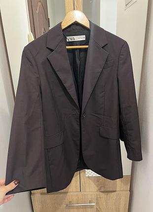 Шоколадний піджак zara / коричневий піджак / жакет / блейзер / жакет гіркий шоколад