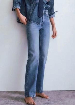 Новые джинсы zara прямого кроя прямые джинсы