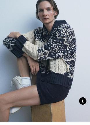 Новый женский теплый кардиганы на молнии зара, оригинал, размер l-xl