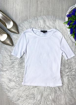 Топ футболка в рубчик укорочена