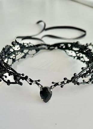 Венчик для волос на хеловин, тиара ведьмы, черный венчик для волос