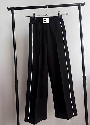 Брюки "miu miu" с кантом для девочки черные