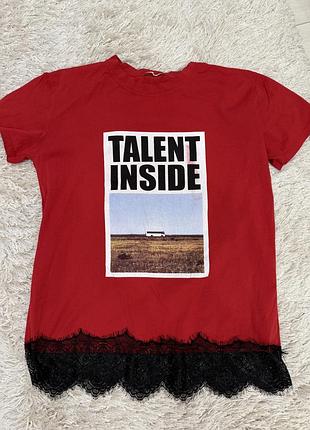 Футболка з мереживом від zara в ідеальному стані s-m