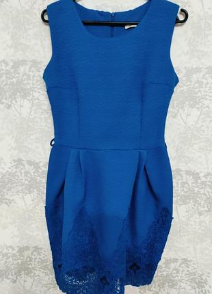 Синее летнее платье