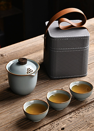 Набір для чайної церемонії на 3 персони, блакитний