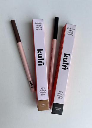 Олівець-підводка водостійкий до очей бренду kulfi коричневого та чорного відтінку.