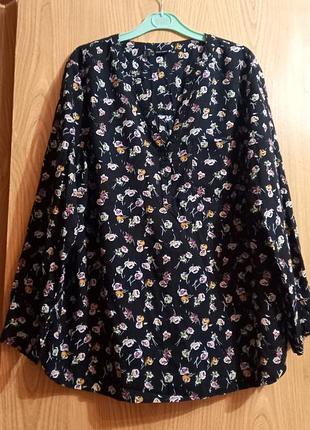 Женский отличный вискозный блузон 🖤🌺🖤 в цветочный принт 🖤🌺🖤