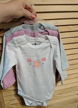 Набор новых бодиков для девочки 0-3 м
