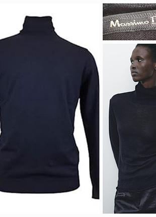 Massimo dutti xl-xxl 50-52 гольф водолазка чёрная коттон шелк кашемир кофта